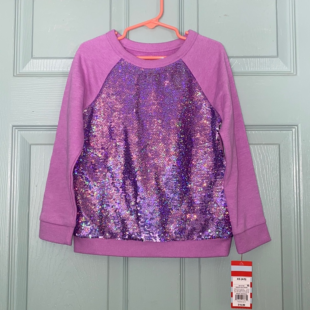 Purple sequin sweatshirt